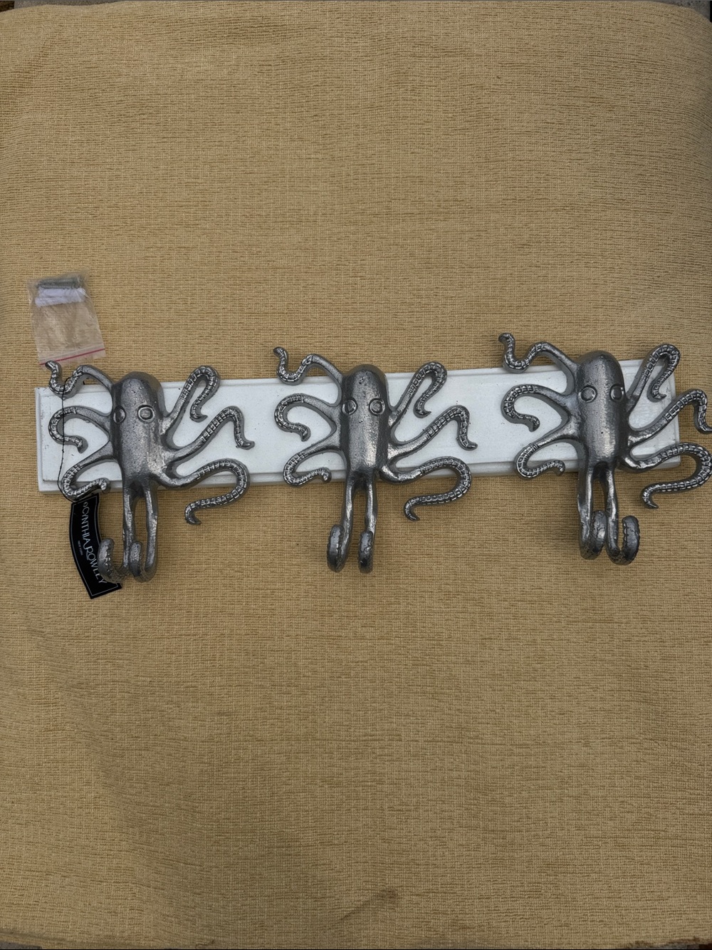 Cynthia Rowley Silver Octopus Hook Wall Rack